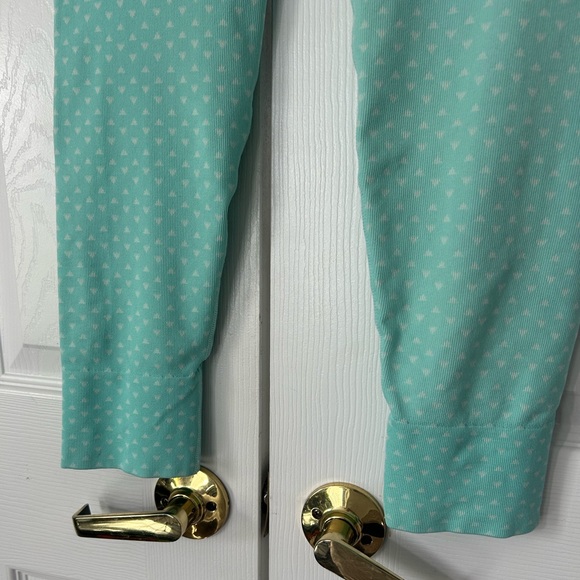 VSX Leggings Tights Workout Pants Triangle Pattern Light Blue Turquoise Large - Picture 8 of 9